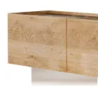 TV Cabinet with 3 Doors with Base in Tempered Glass Made in Italy - Soraya Viadurini