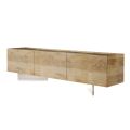 TV Cabinet with 3 Doors with Base in Tempered Glass Made in Italy - Soraya