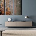 Low TV Cabinet in Ecological Wood 1 Door and 2 Luxury Drawers - Bruno