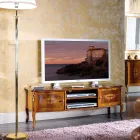 Classic Wooden TV Stand with Inlays Made in Italy - Katerine Viadurini