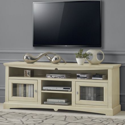 TV stand with 2 doors and 3 open compartments Made in Italy - Ymir Viadurini