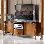 TV Cabinet with 2 Doors and Wooden Drawer Made in Italy - Caligola Viadurini