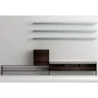 TV stand with 3 shelves and hinged container Made in Italy - Roman Viadurini
