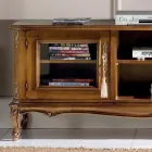 Living Room TV Cabinet in Bassano Walnut Wood Made in Italy - Richard Viadurini
