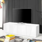 Living Room TV Stand with 4 Melamine Doors Made in Italy - Naditza Viadurini