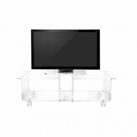 Contemporary mobile TV rack in Plexiglass transparent Mago Double Viadurini