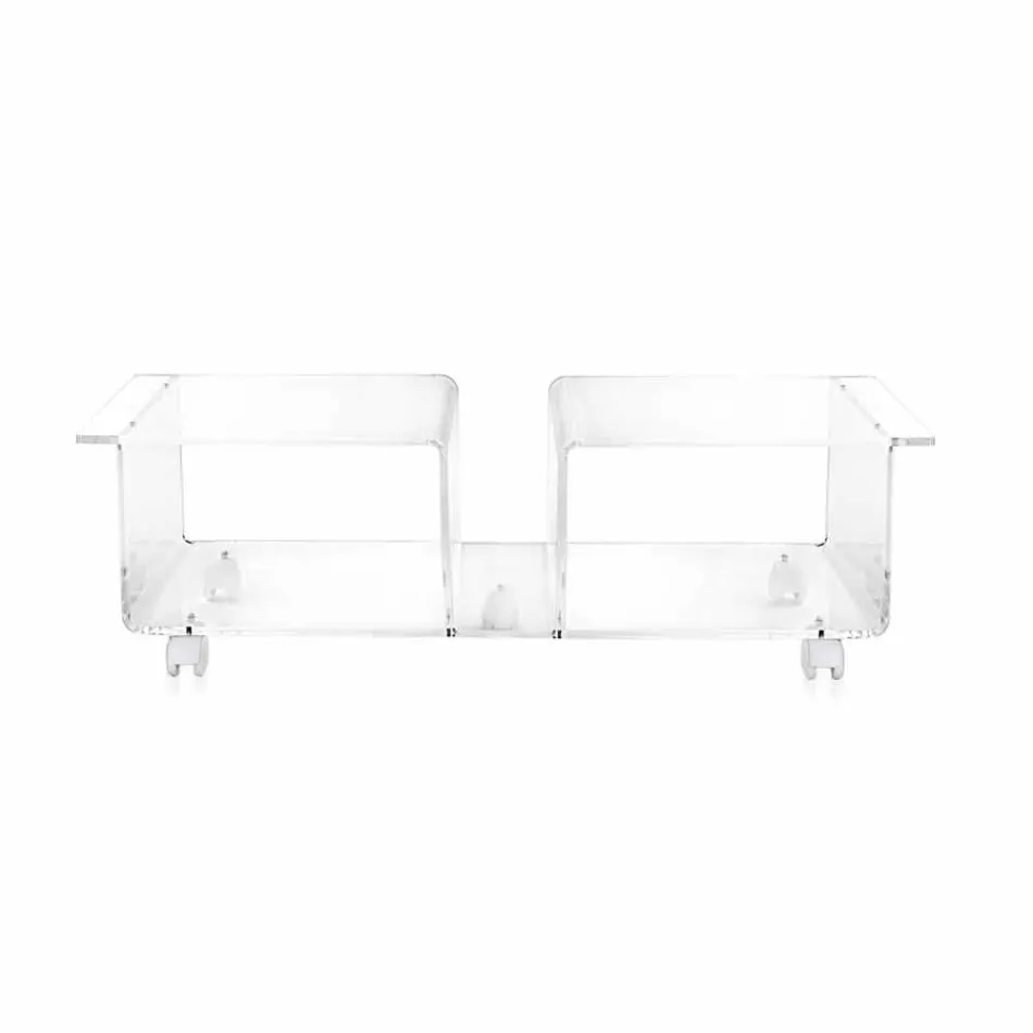 Contemporary mobile TV rack in Plexiglass transparent Mago Double Viadurini