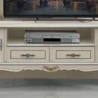 Luxury TV Cabinet in White and Silver Wood Made in Italy - Cheverny Viadurini