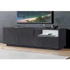 Design Wooden TV Cabinet 2 Doors 1 Drawer and Open Compartment - Joris Viadurini