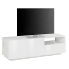 Design Wooden TV Cabinet 2 Doors 1 Drawer and Open Compartment - Joris Viadurini