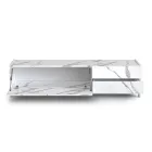 TV Stand Covered in Melamine Marble Finish Made in Italy - Zinc Viadurini