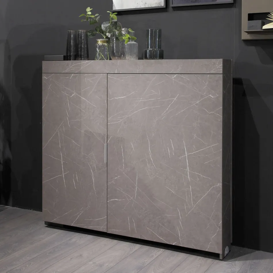 Multifunctional Rotating Cabinet with TV Stand and Integrated Table Made in Italy - Illusione Viadurini