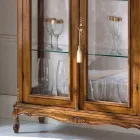 Living Room Display Cabinet in Bassano Walnut Wood Made in Italy - Ronald Viadurini
