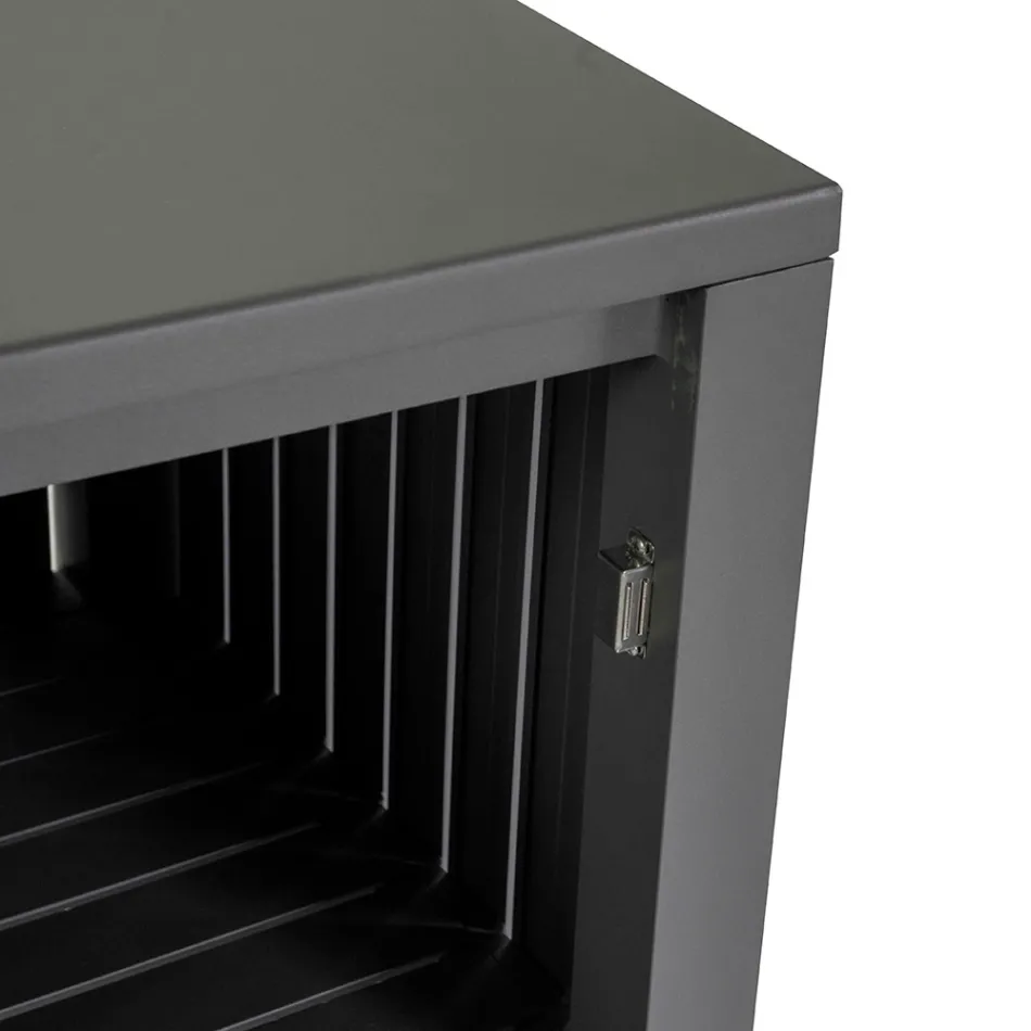 Outdoor Cabinet in Aluminum with 1 Door in Different Finishes - Hotel Viadurini