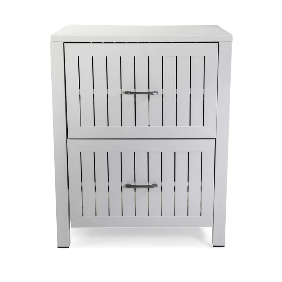 Outdoor Cabinet in Aluminum with 2 Drawers in Different Finishes - Hotel Viadurini