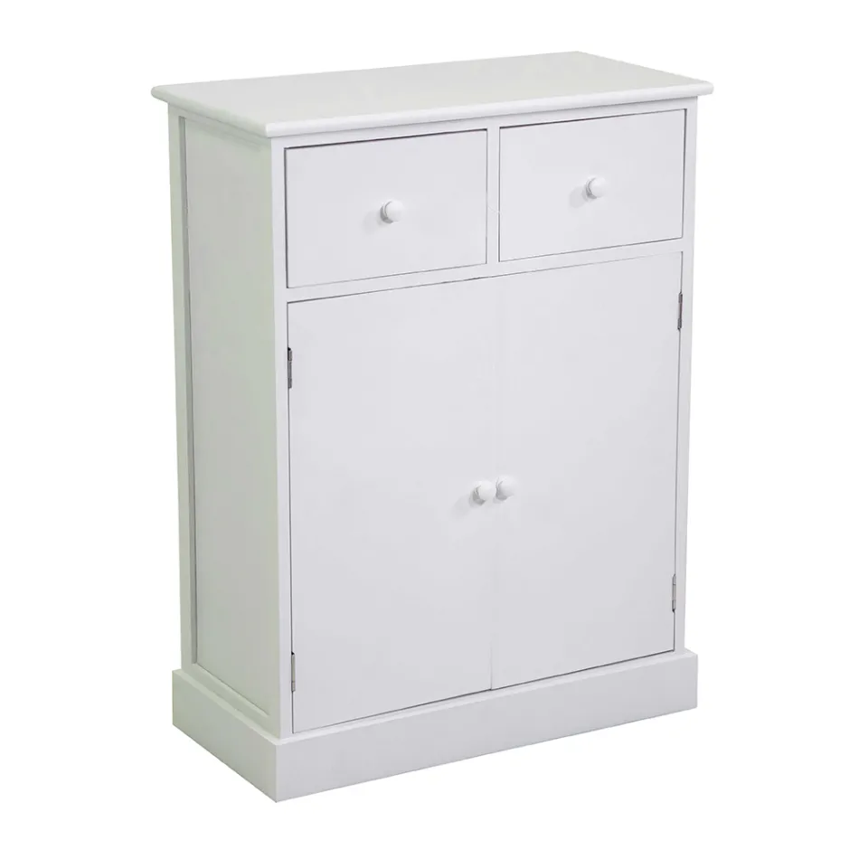 Indoor Cabinet Made of Wood with 2 Doors and 2 Drawers - Meduse Viadurini