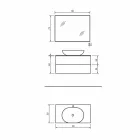 Suspended Bathroom Furniture Base 2 Drawers, Washbasin and Mirror, Precious - Renga Viadurini