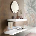 Suspended Bathroom Furniture in Metal, MDF Wood and Stonelight Made in Italy - Renga