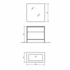 Ground Bathroom Furniture in Copper Metal and White Mdf Made in Italy - Cizco Viadurini