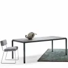 My Home Bebop design table white marble H74xL210cm made in Italy Viadurini