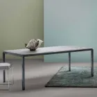 My Home Bebop design table white marble H74xL210cm made in Italy Viadurini