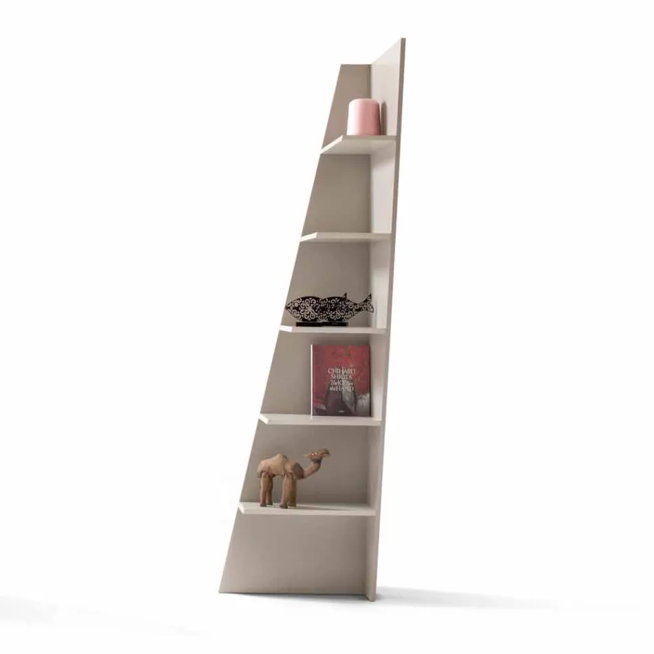 My Home Esquina design corner bookcase MDF lacquered H220cm made in Italy Viadurini