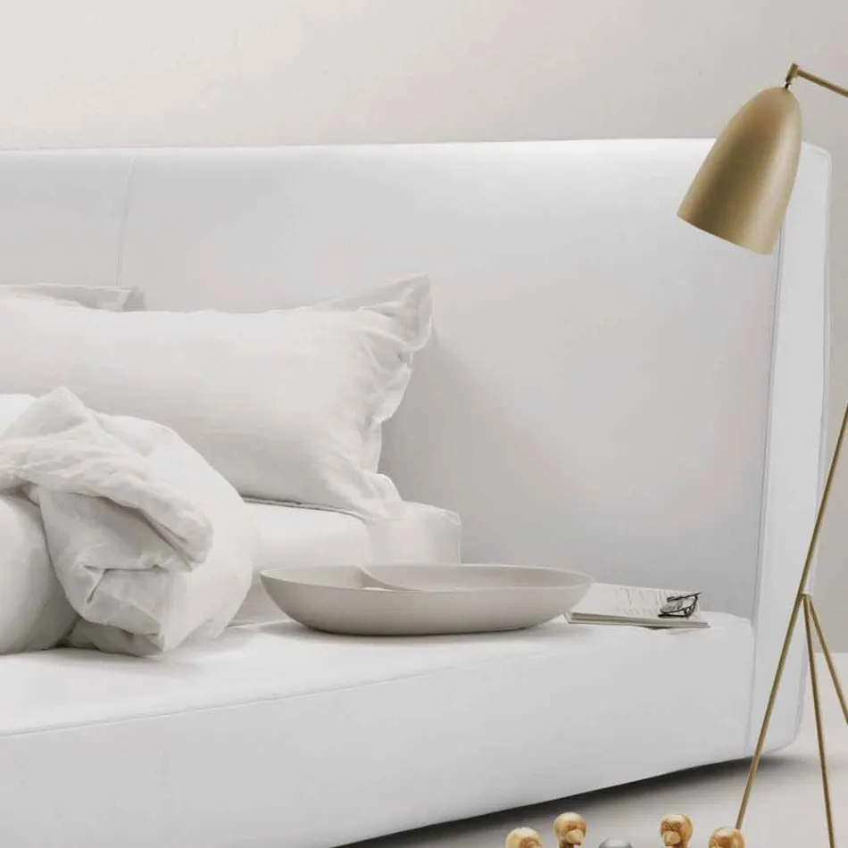 My Home Long Island padded leather double bed made in Italy Viadurini