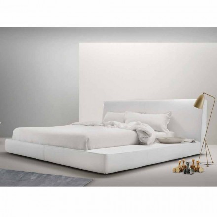My Home Long Island padded leather double bed made in Italy Viadurini