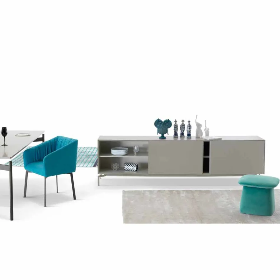 My Home Mirage design sideboard in lacquered MDF H71xL210cm made in Italy Viadurini