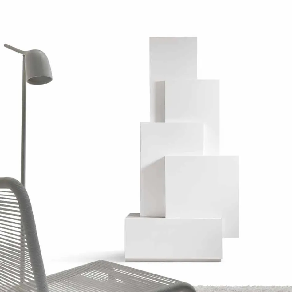 My Home Tetris mobile living room tower design MDF H196cm made in Italy Viadurini