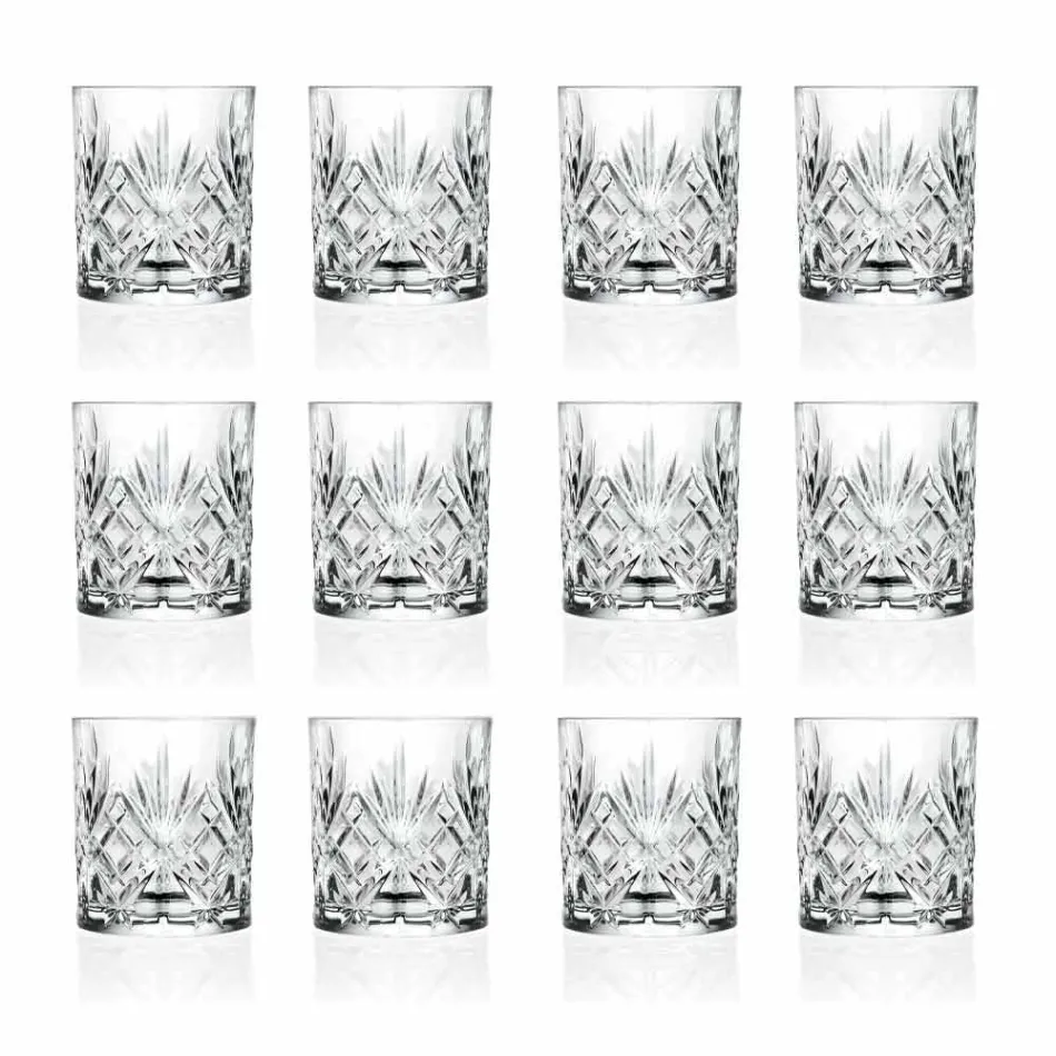 Old Fashioned Tumbler Low Cocktail Glasses 12 Pieces Crystal - Cantabile Viadurini
