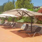 Garden Arm Umbrella in White or Anthracite Aluminum 300x400 cm - Lapillo Viadurini