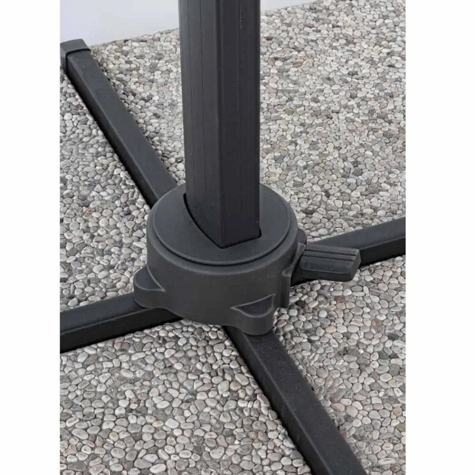 3x3 Outdoor Umbrella with Light Gray Cloth and Anthracite Structure - Dalton Viadurini