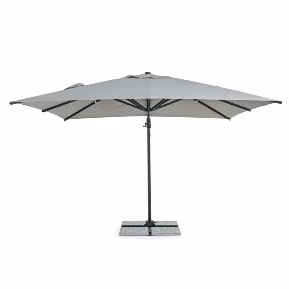 3x3 Outdoor Umbrella with Light Gray Cloth and Anthracite Structure - Dalton Viadurini