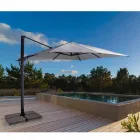 3x3 Outdoor Umbrella with Light Gray Cloth and Anthracite Structure - Dalton Viadurini