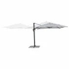 3x3 Outdoor Umbrella with Light Gray Cloth and Anthracite Structure - Dalton Viadurini