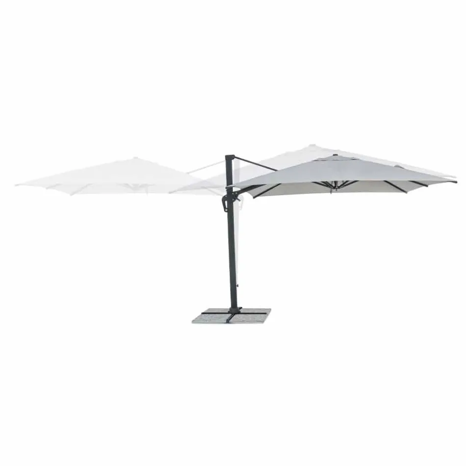 3x3 Outdoor Umbrella with Light Gray Cloth and Anthracite Structure - Dalton Viadurini