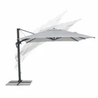 3x3 Outdoor Umbrella with Light Gray Cloth and Anthracite Structure - Dalton Viadurini