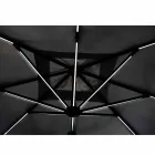 3x3 Outdoor Umbrella in Gray Polyester and Anthracite Color Aluminum - Coby Viadurini