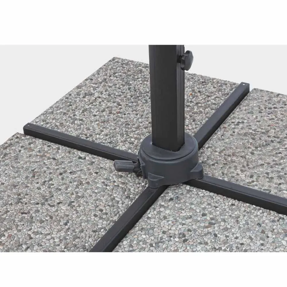 3x3 Outdoor Umbrella in Gray Polyester and Anthracite Color Aluminum - Coby Viadurini