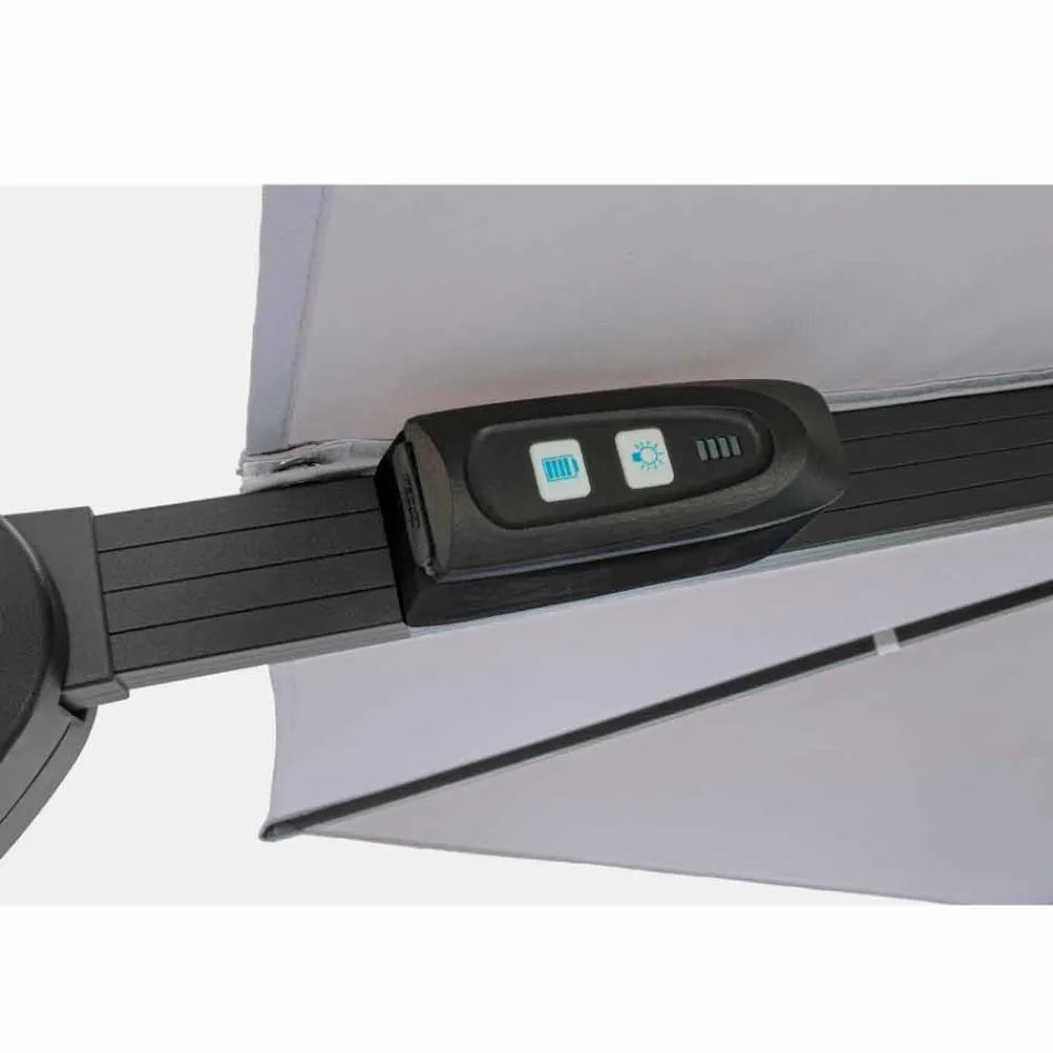 3x3 Outdoor Umbrella in Gray Polyester and Anthracite Color Aluminum - Coby Viadurini