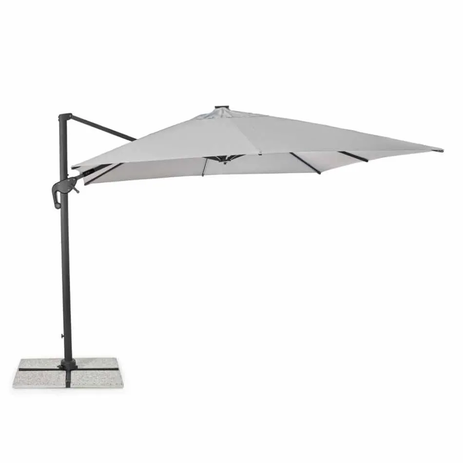 3x3 Outdoor Umbrella in Gray Polyester and Anthracite Color Aluminum - Coby Viadurini