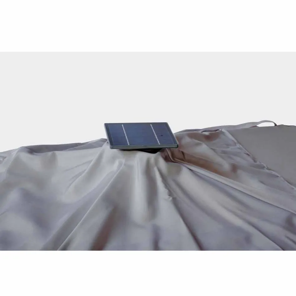 3x3 Outdoor Umbrella in Gray Polyester and Anthracite Color Aluminum - Coby Viadurini