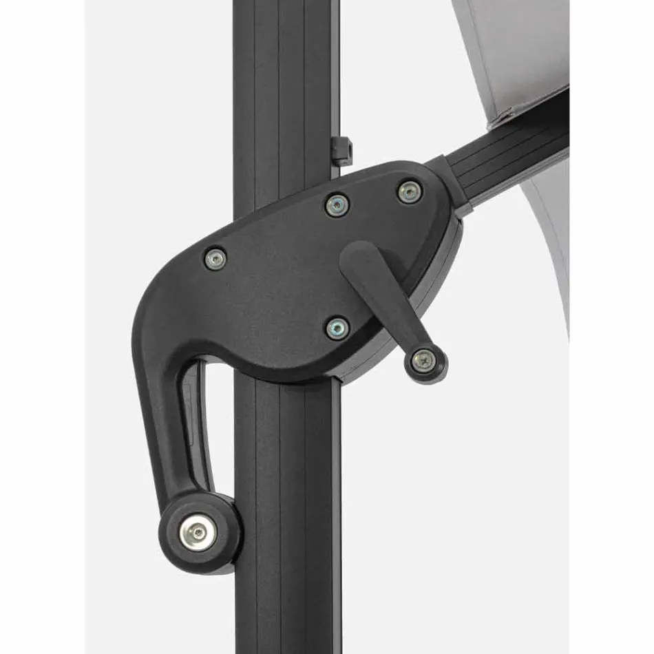 3x3 Outdoor Umbrella in Gray Polyester and Anthracite Color Aluminum - Coby Viadurini