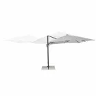 3x3 Outdoor Umbrella in Gray Polyester and Anthracite Color Aluminum - Coby Viadurini
