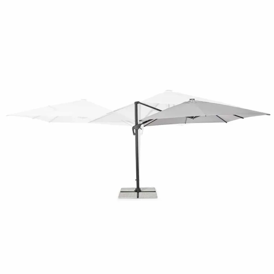 3x3 Outdoor Umbrella in Gray Polyester and Anthracite Color Aluminum - Coby Viadurini