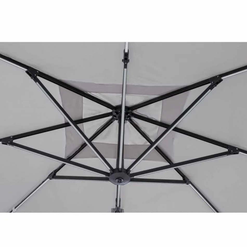 3x3 Outdoor Umbrella in Gray Polyester and Anthracite Color Aluminum - Coby Viadurini