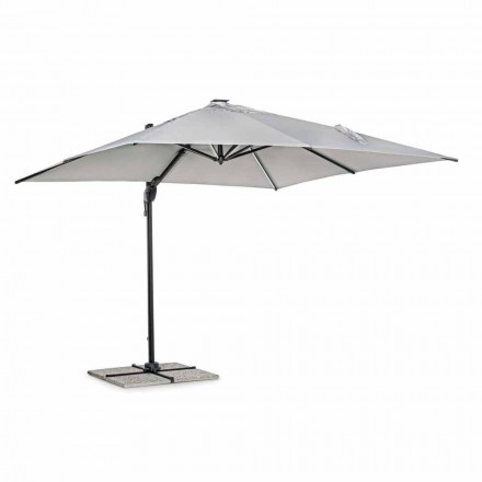 3x3 Outdoor Umbrella in Gray Polyester and Anthracite Color Aluminum - Coby Viadurini