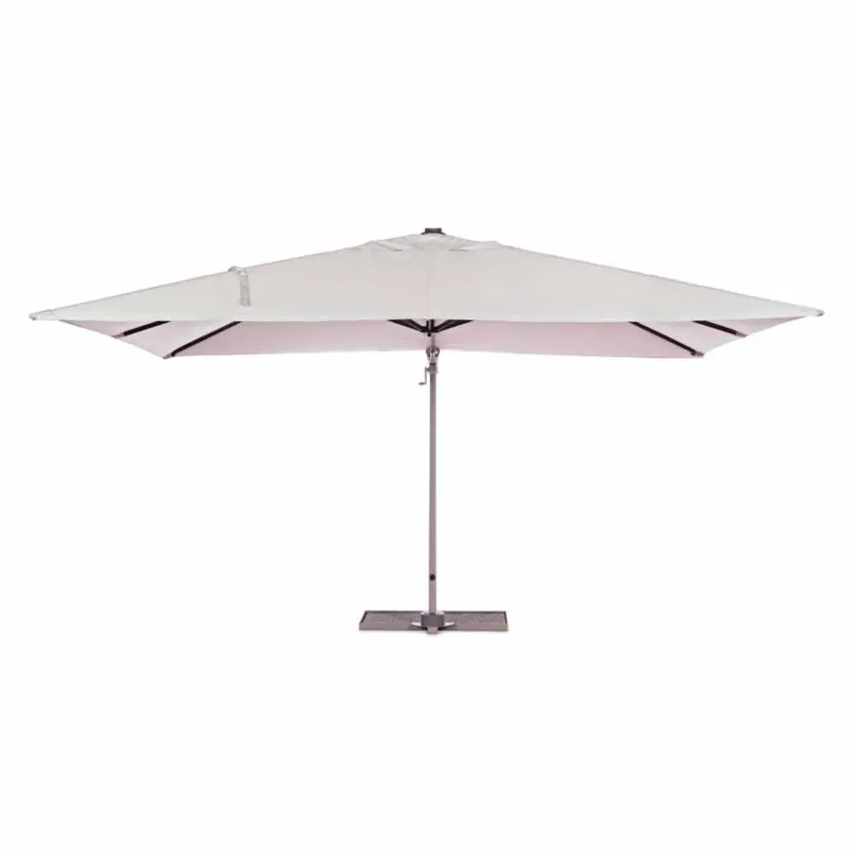 3x4 Outdoor Umbrella with Sand Color Polyester - Flamingo Cloth Viadurini