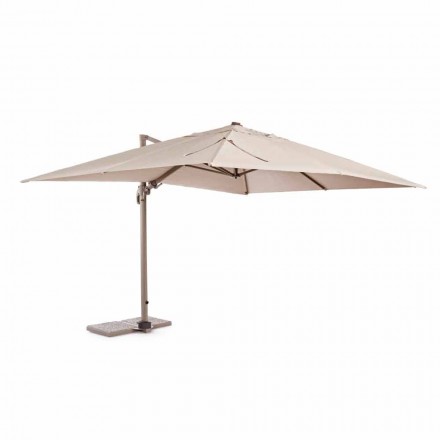 3x4 Outdoor Umbrella with Sand Color Polyester - Flamingo Cloth Viadurini